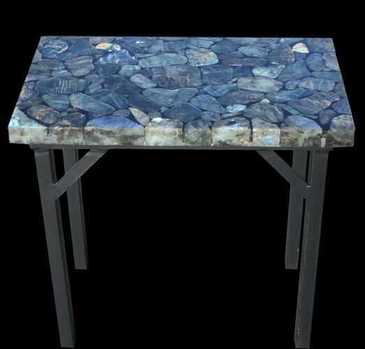 x Labradorite End Table With Powder Coated Base #52939